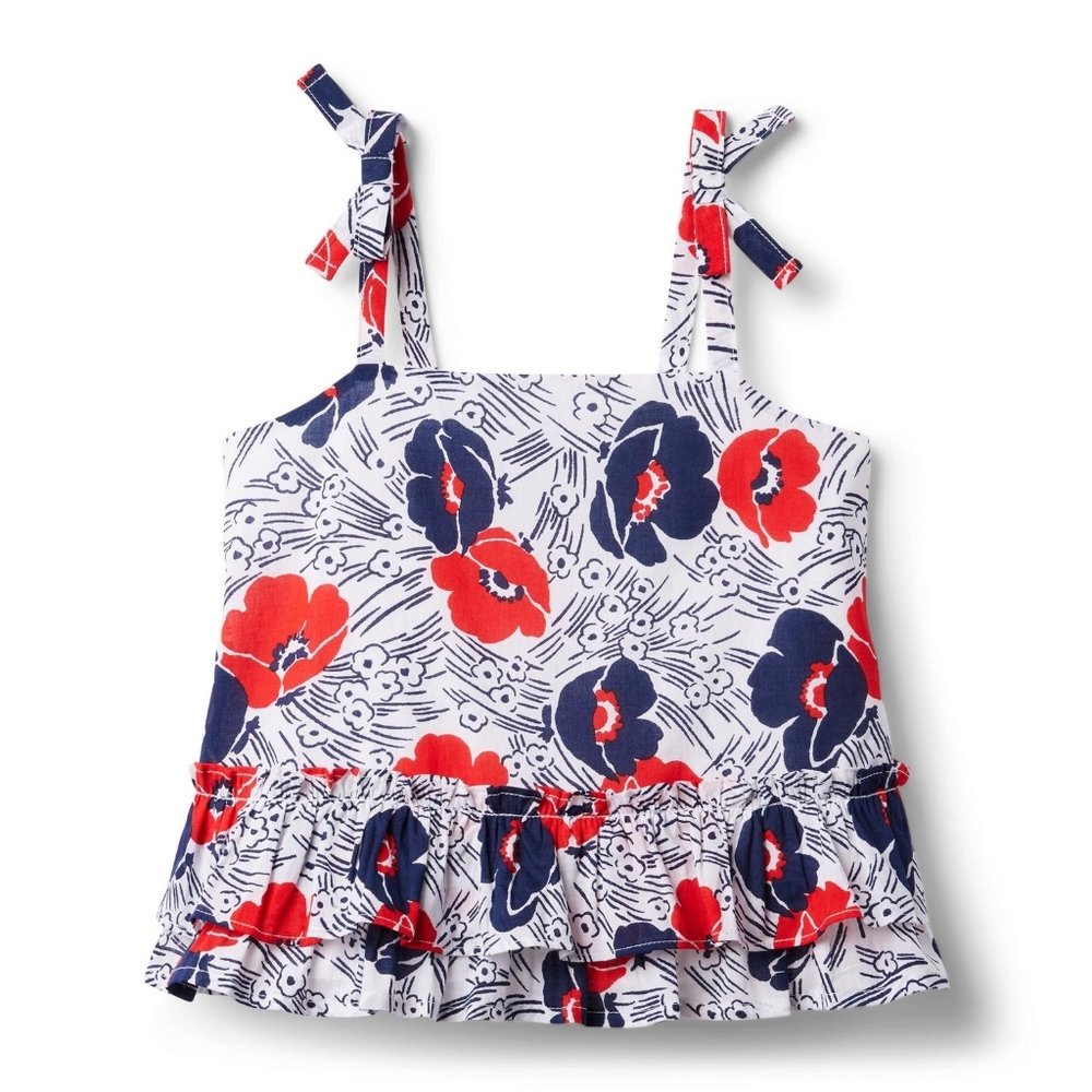 Janie and Jack Red and Blue Floral Camisole